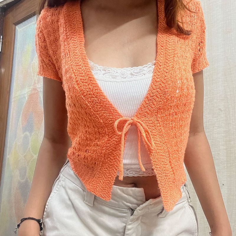 Crochet Orange Jacket🧡
