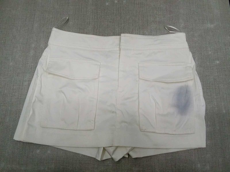 ZARA White Skort with Pockets