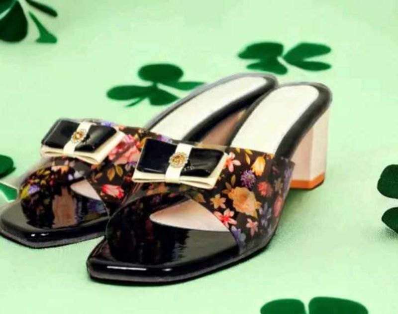 Floral Heels with Bow