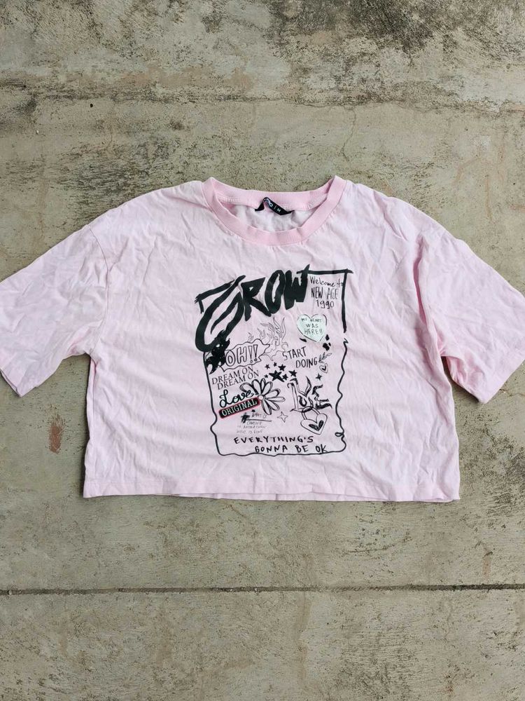 Zudio Pink Graphic Tee