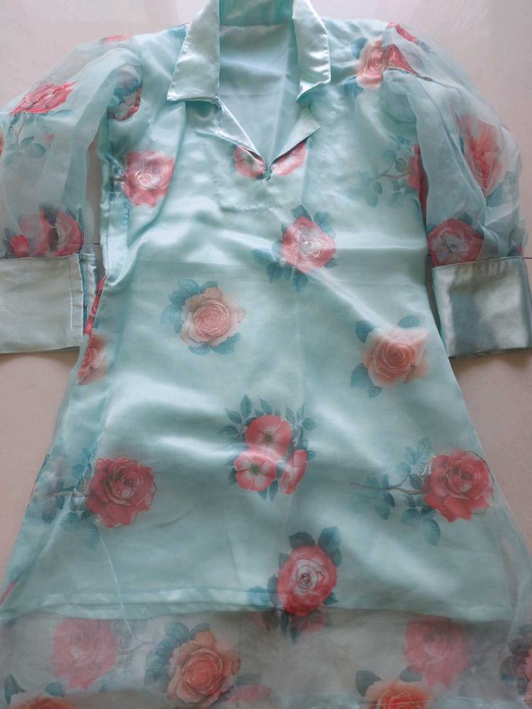 Organza Fabric Tunic Top