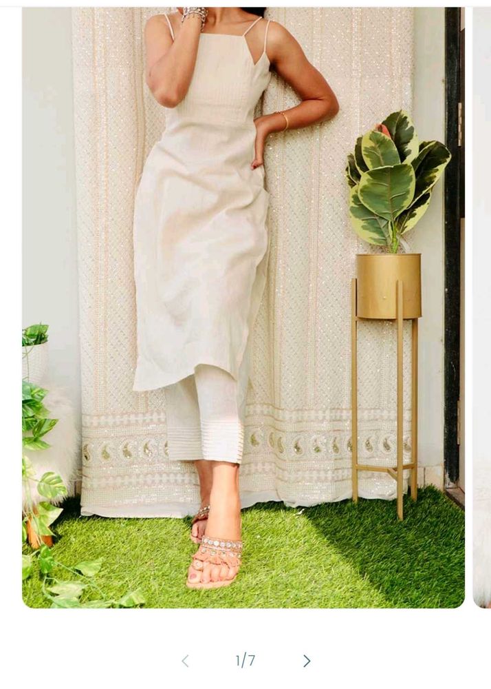 Anaykka Brand Off White Kurta Pant Set