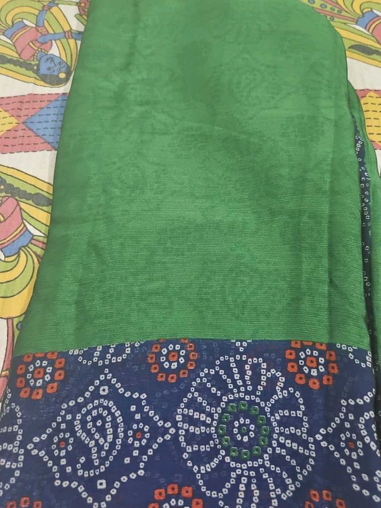 Synthetic Chiffon Saree With Blouse Full Length