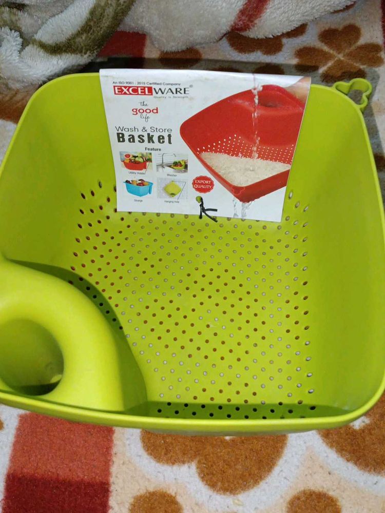 Wash And Drain Basket+ Free Broom Holder