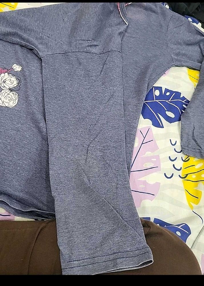 Blue Long Sleeve Top &amp; Bottom Set