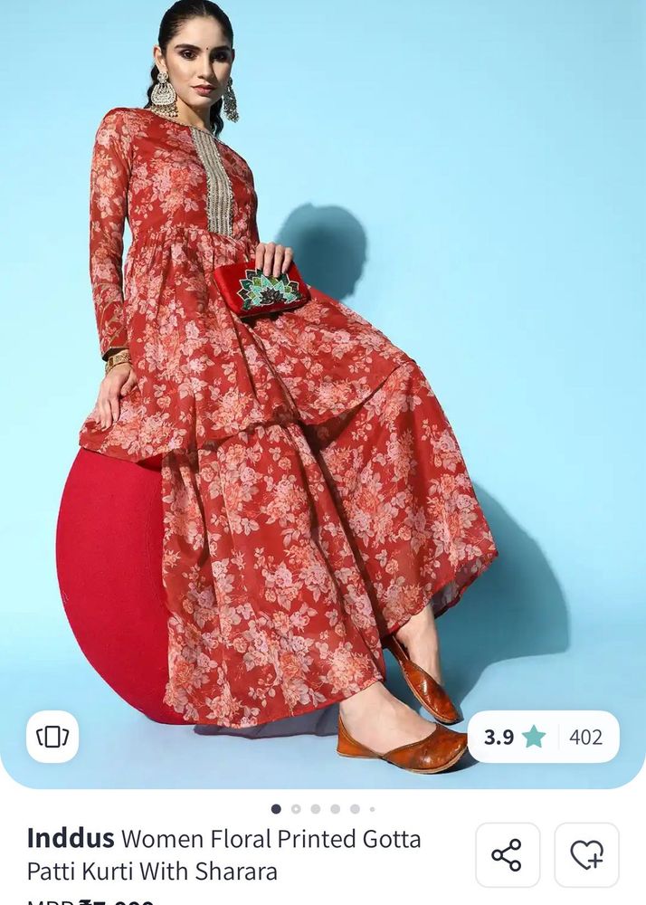 Inddus Floral Sharara Suit