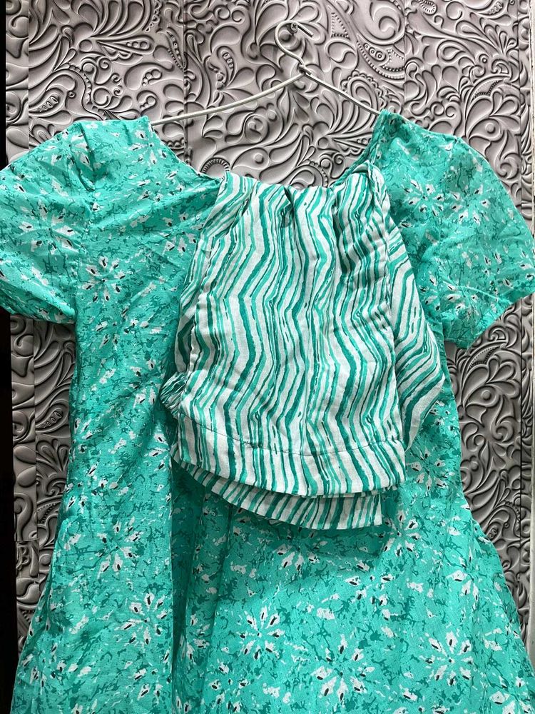 Teal Floral Print Matching Set