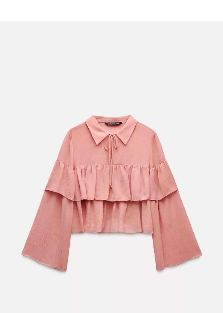 Zara Ruffle Marsala Top
