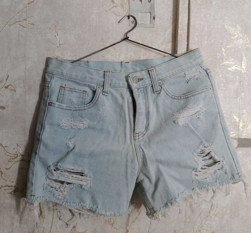 Distressed Denim Shorts