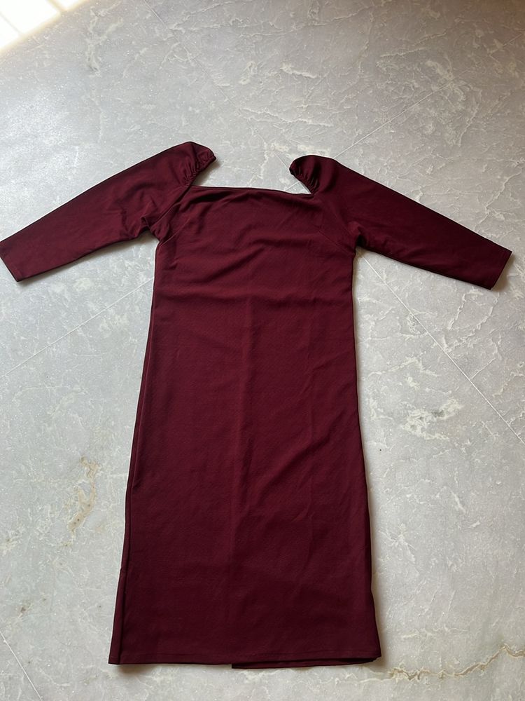 Bodycon Maroon Dress