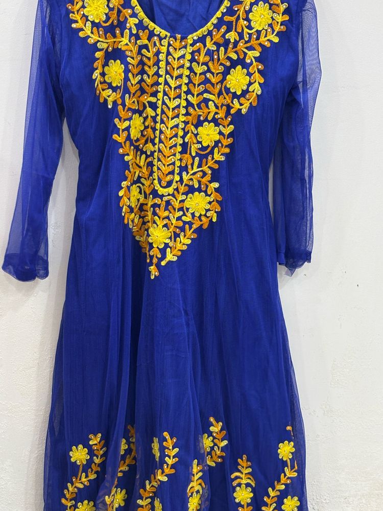 Royal Blue Color Embroidered Suit