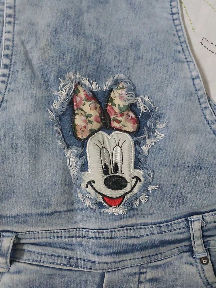 Blue Washed Dangree For Girls