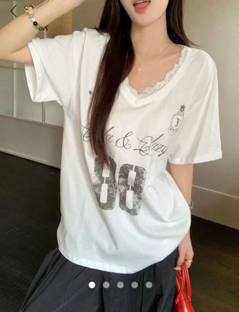 Savana Lace Trimmed Tee