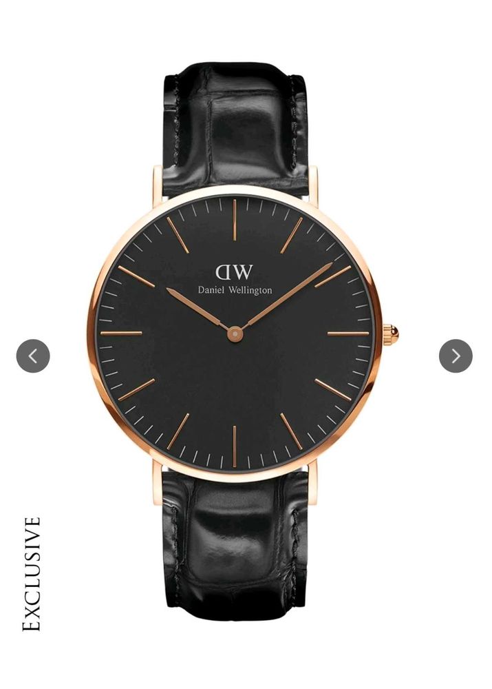 DW Mens Classic Reading Black Rose Gold
