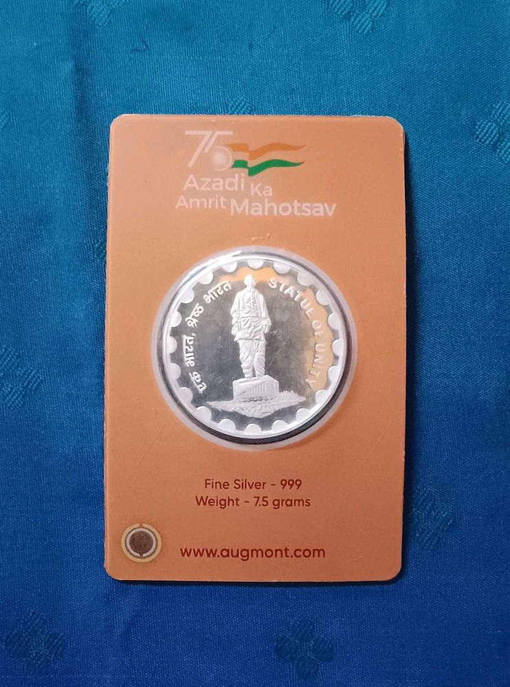 Statue Of Unity Coin 999 Pure Silver, AKAM 75th Yr