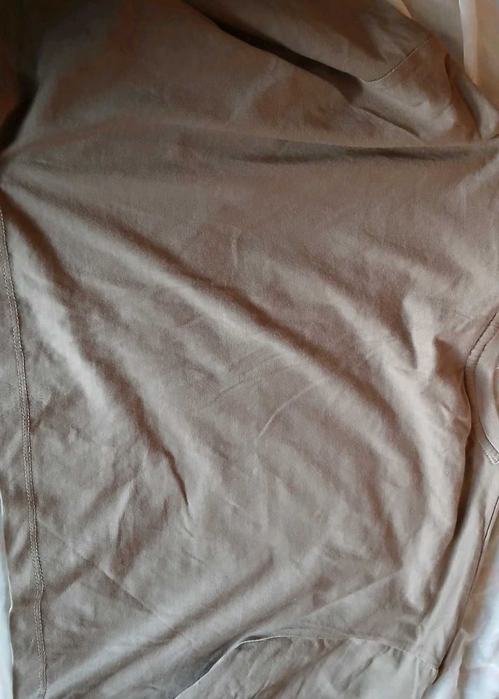 Trendy Taupe Graphic Tee with Leopard-Print “OOPS”