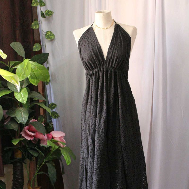Black Halter Beach  Dress