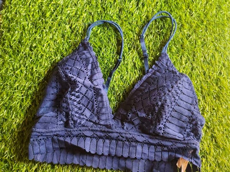 Navy Blue Lace Bralette