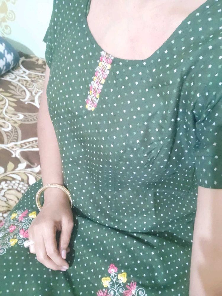 Green Polka Dot Kurta