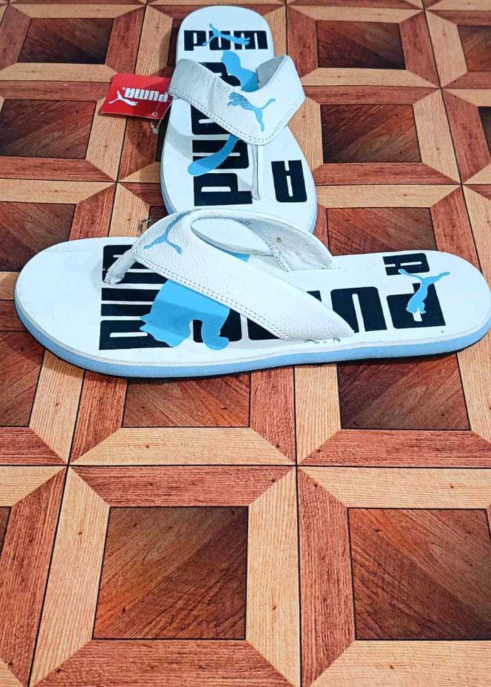 Puma White Flip Flops