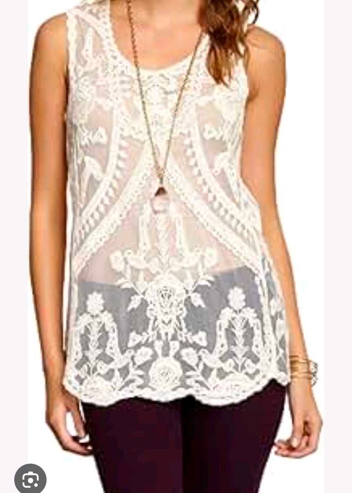 Lace Mesh Tank Top