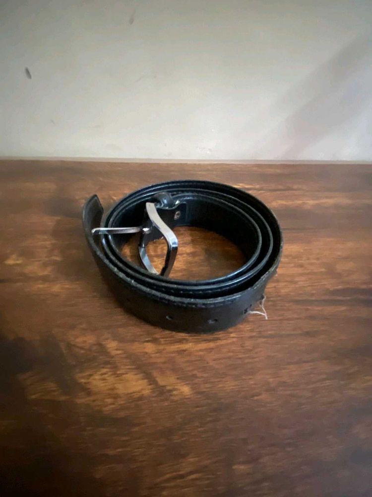 Classic Black Leather Belt