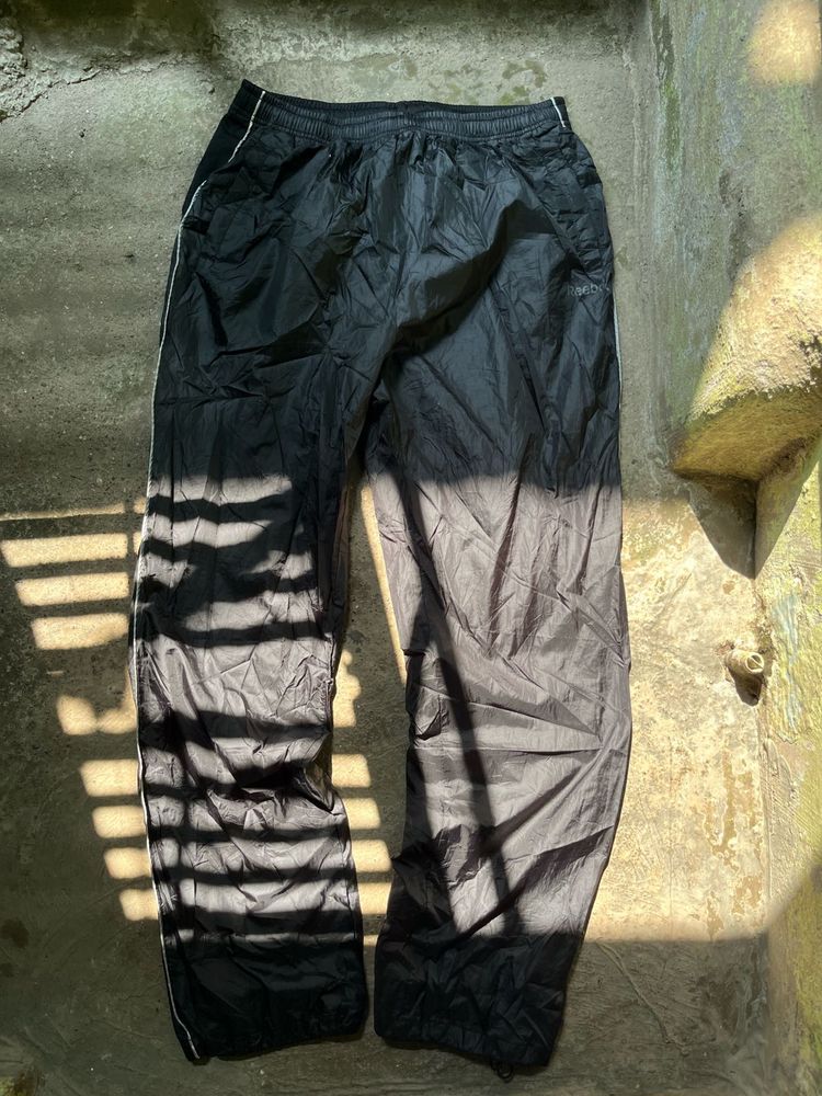 Black Nylon Windbreaker Pants