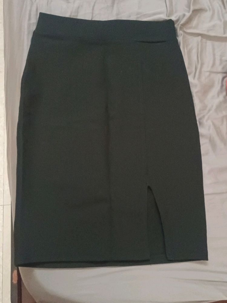 Pencil Skirt With A Slit