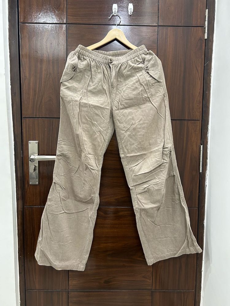 Wide Leg Beige Pants