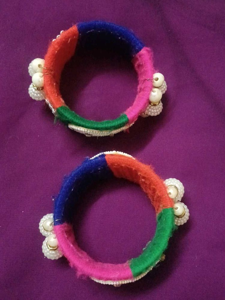 Colorful Beaded Bangles (Set of 2)