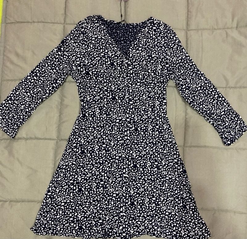 ONLYMicro Print Fit &amp; Flare Dress