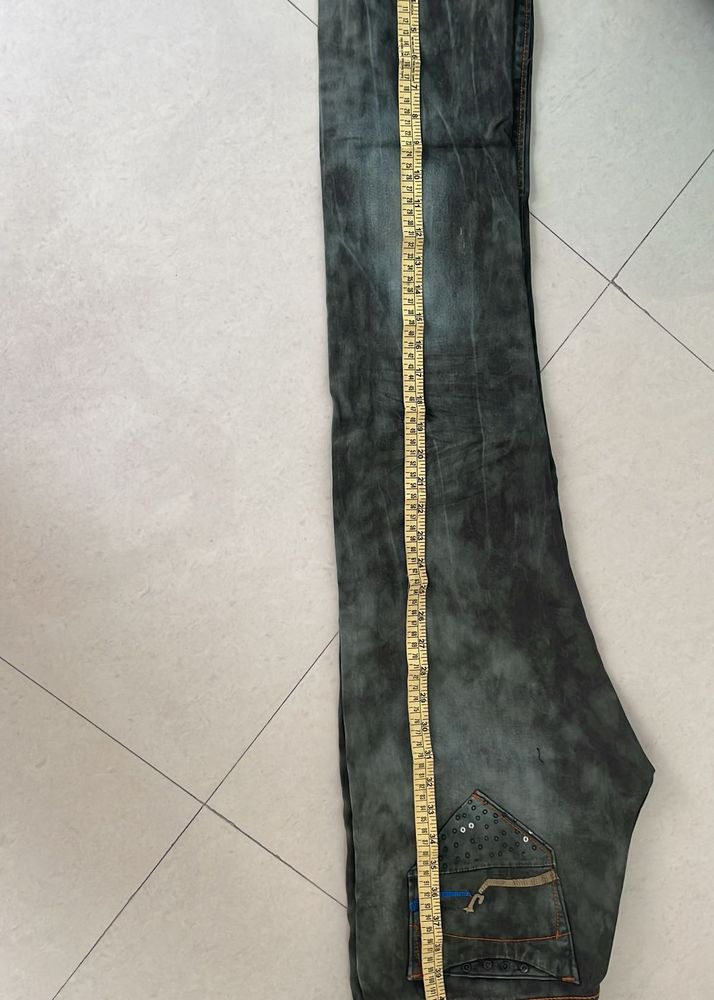Men Denim Cargo Look Olive Colour