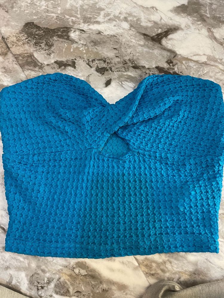 Blue Texture Tube Top XS-S