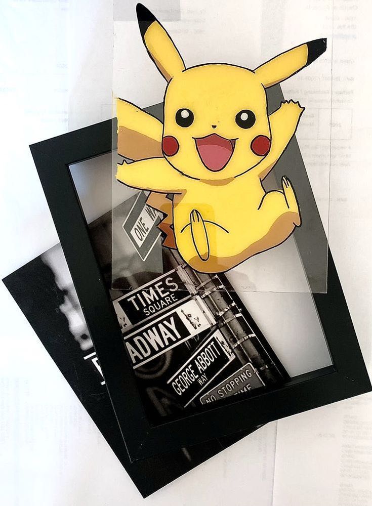 pikachu glass painting