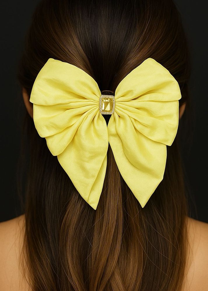 Yellow Bow Hair Clip
