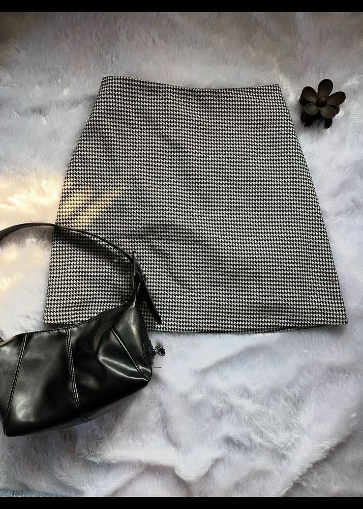 Black White Printed Skirt