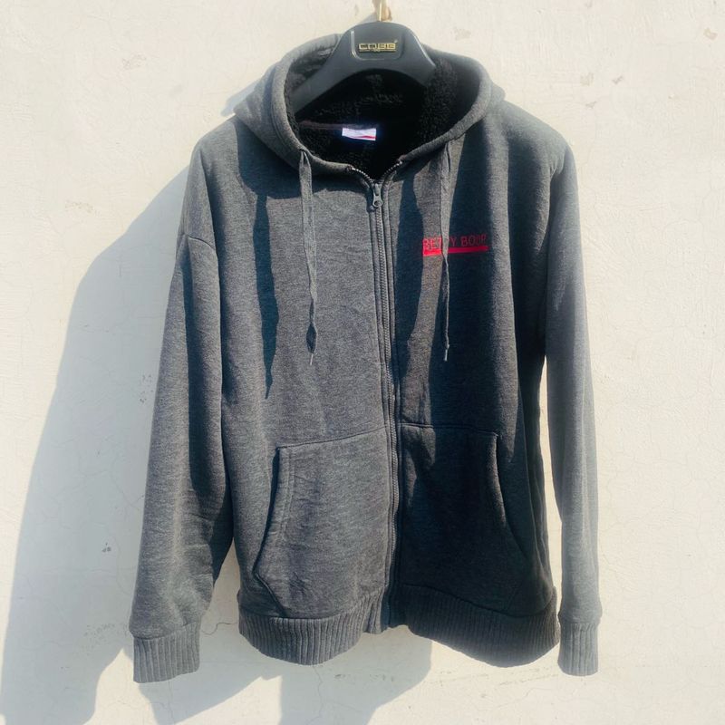 Gray Zip-Up Hoodie