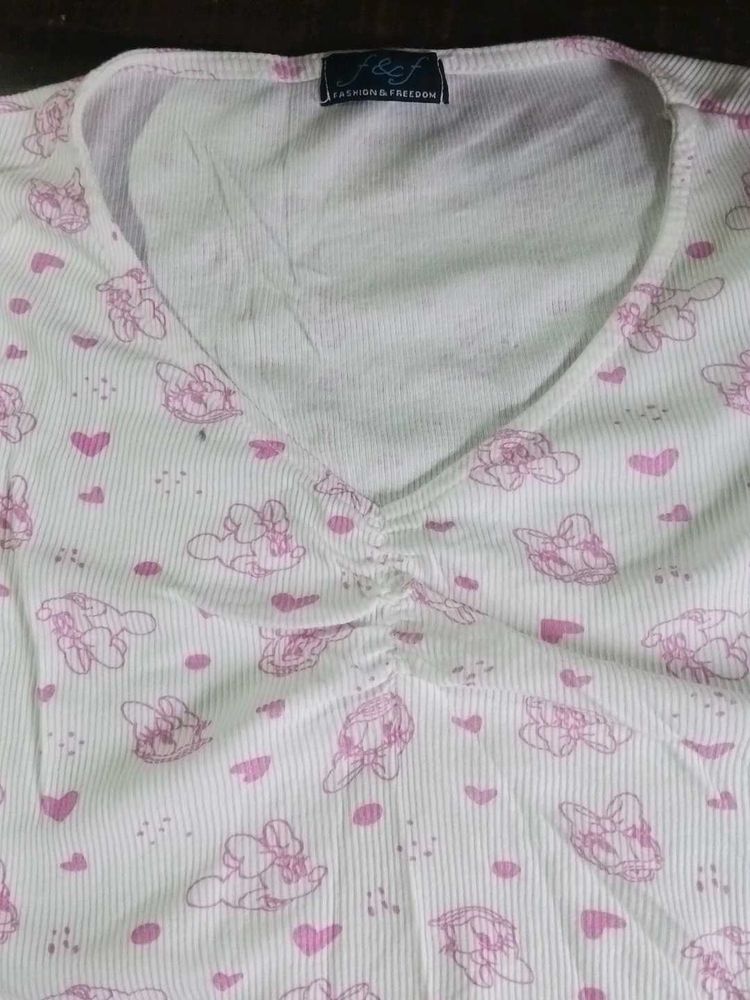Cute Cartoon Print Top
