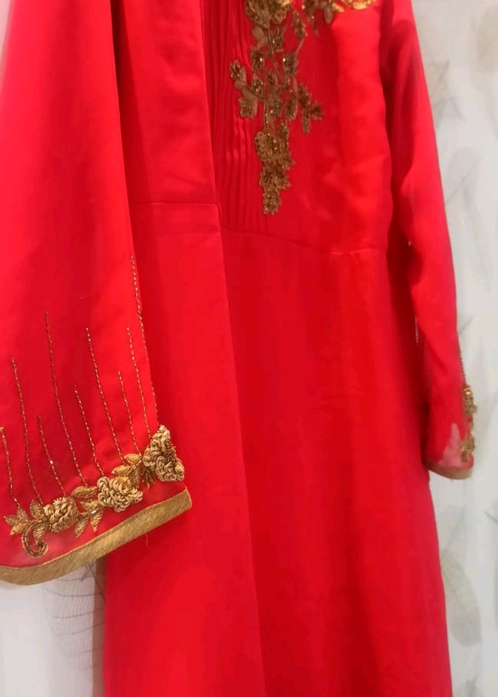 Pink Georgette Kurti With Hand Work