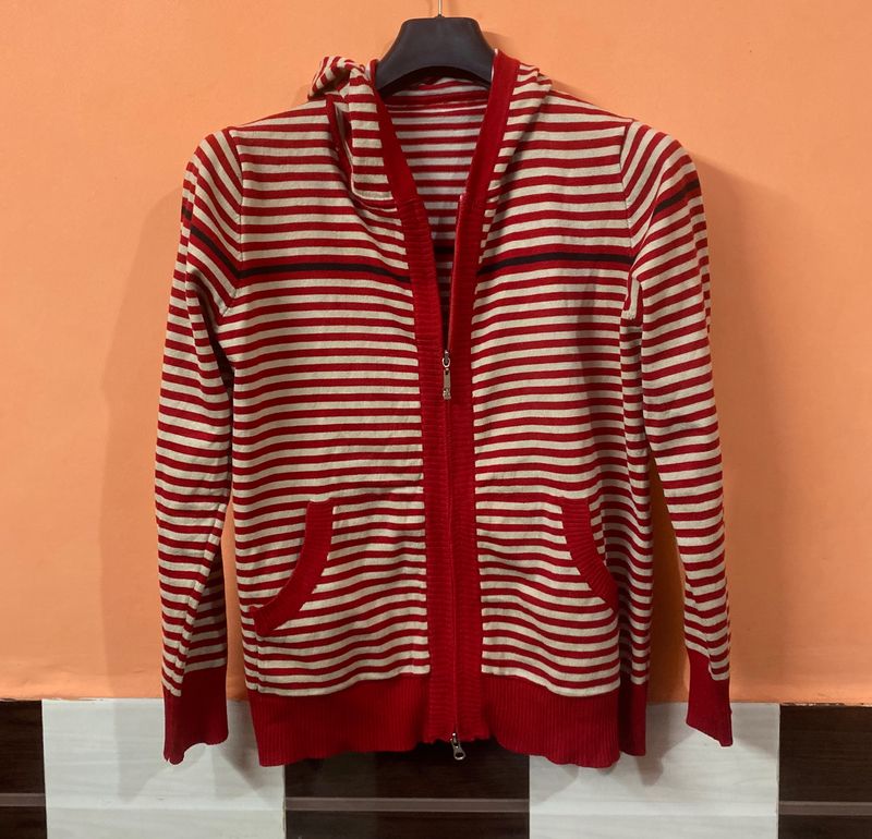 Striped Zip-Up Hoodie