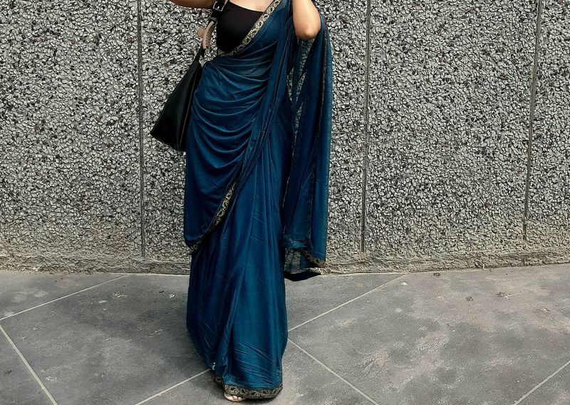 Teal Blue Saree