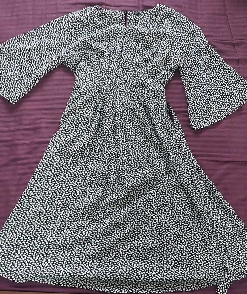 Black &amp; White Print Dress
