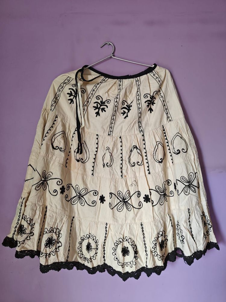 Boho Embroidered Skirt