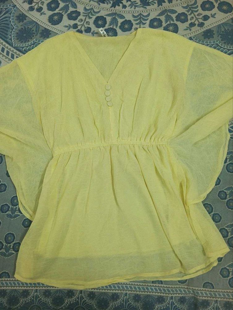 Yellow V-Neck Top