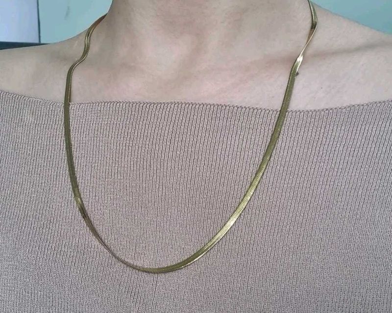 18k Gold Pleated Snake Chain