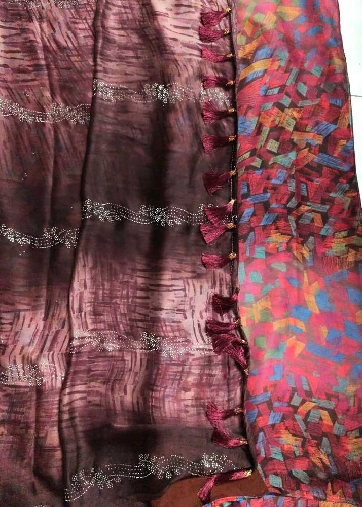 Elegant Printed Saree❤️