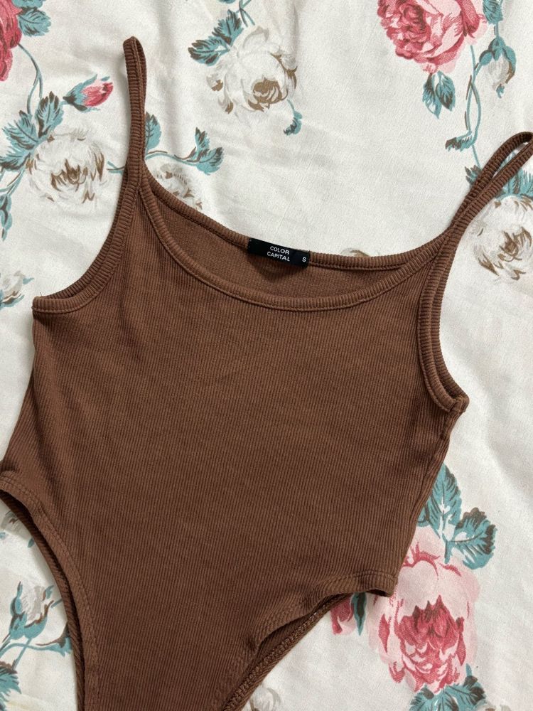 Brown Bodysuit Tank Top
