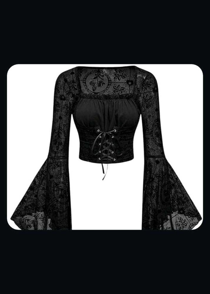 Black Gothic Flared Top
