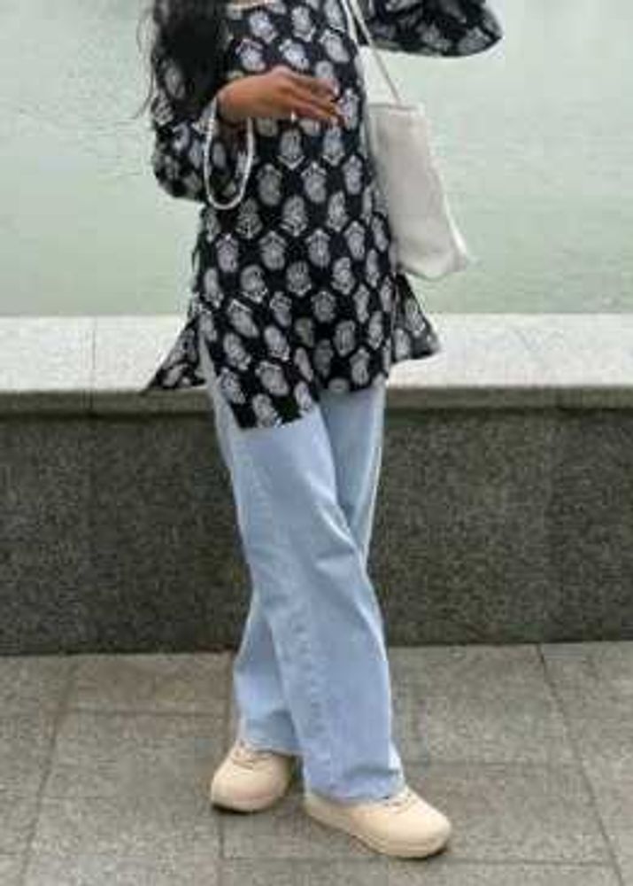 Stylish Black Printed Kurti