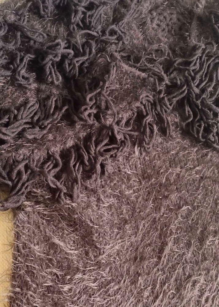 Unused Trendy Fuzzy Brown Top